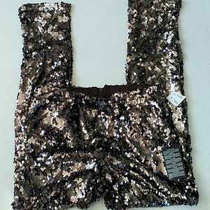COPY - Forever 21 Gunmetal Sequins knit Pants/Leggings L